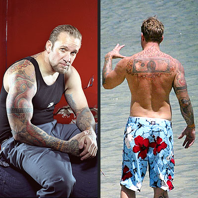 Jesse James Back And Arm Tattoo